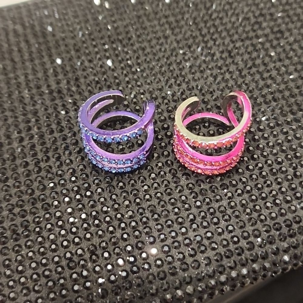 Akira Pink & Purple Rhinestone Stackable Rings‎ - Picture 7 of 8